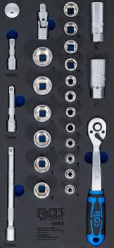 BGS Werkstattwageneinlage 1/3: Steckschlüssel-Satz 10 mm (3/8") 26-tlg. 4052
